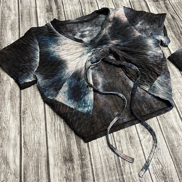 Juniors XL XJ BOOST 2 puece tie dye outfit awesome textured material crop top - Picture 3 of 8